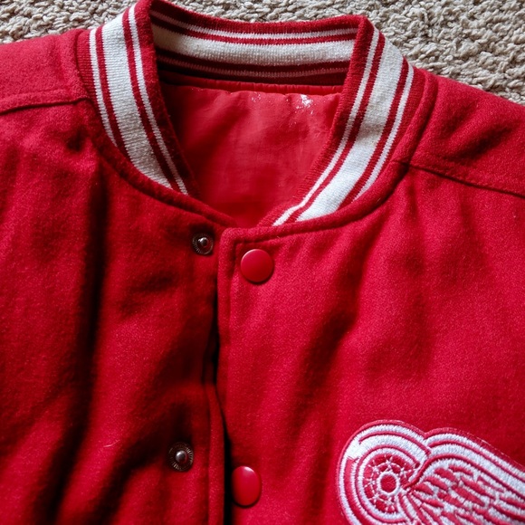 Authentic Detroit Red Wings Wool Leather Jacket - Picture 3 of 8